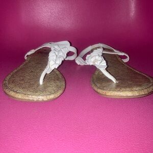 Faded Glory White Braided Sandals